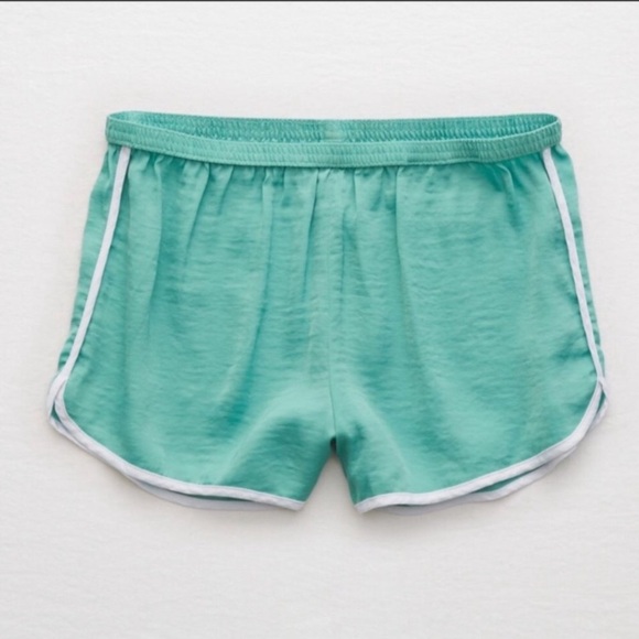 Aerie green satin track short size medium - Picture 1 of 9